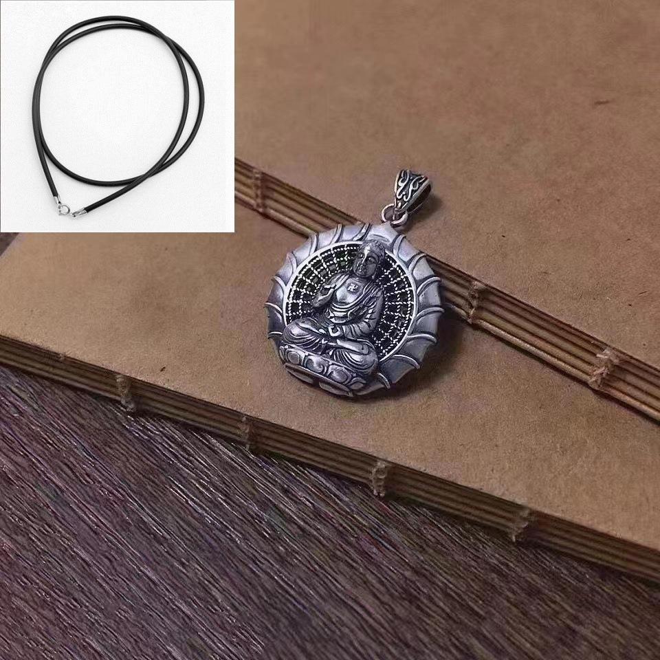 999 Sterling Silver Tathagata Buddha Guanyin Pendant - Unisex Keychain Jewelry