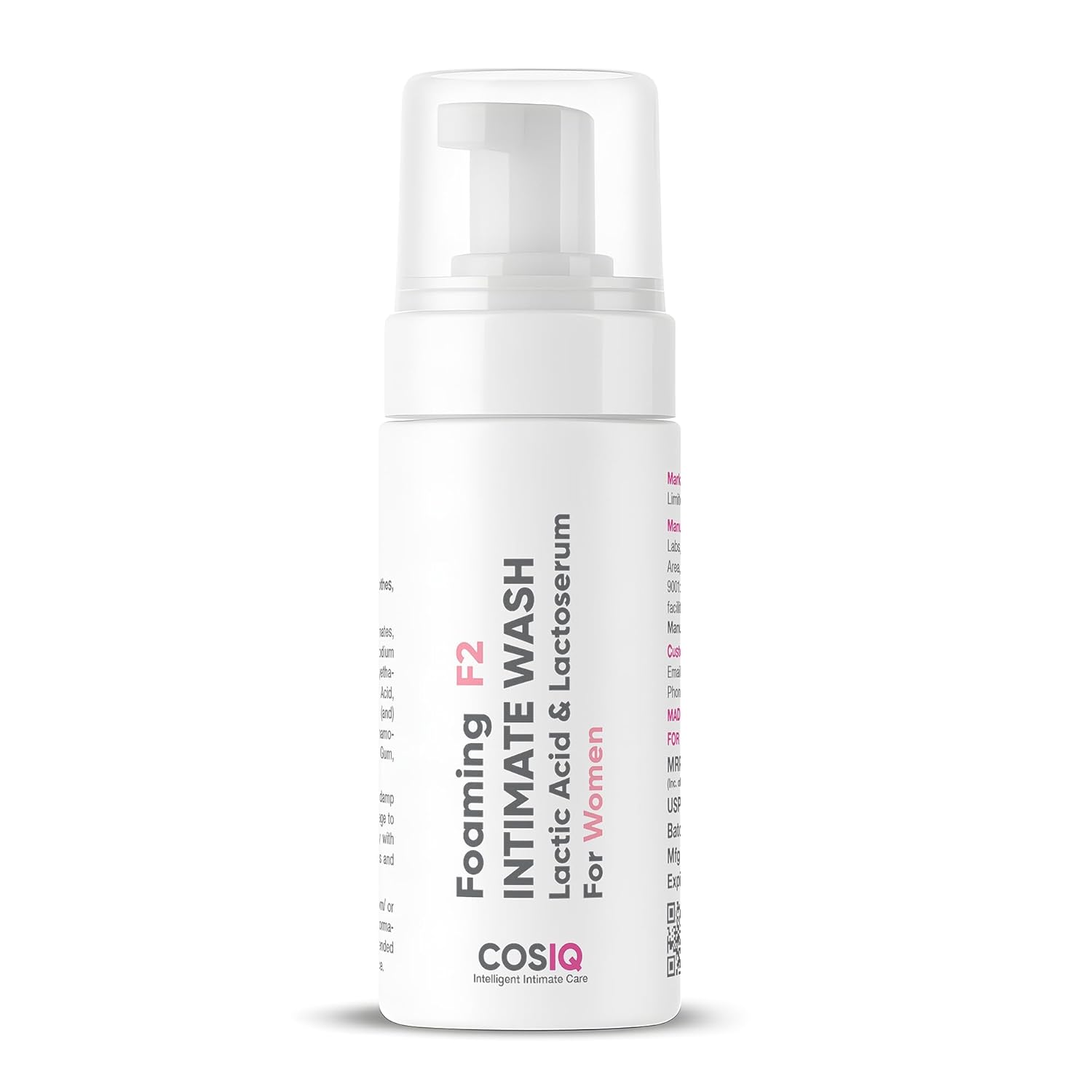 Cos-IQ Brightening Intimate Wash For Women, Foaming Daily Hygiene Cleanser, Gentle Formula For Sensitive Skin, 100ml, 1 Pack