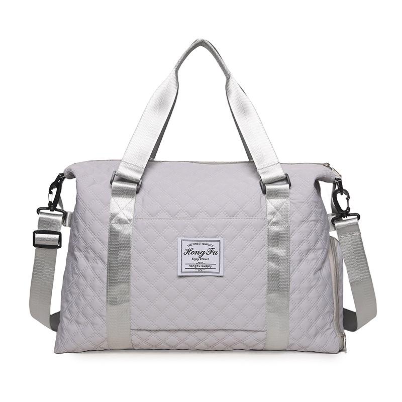 Einfarbige leichte Fitness-Tasche mit großem Fassungsvermögen, für Freizeitreisen, Nylon-Aufbewahrungstasche, Trocken- und Nassfach, Gepäcktasche für Geschäftsreisen