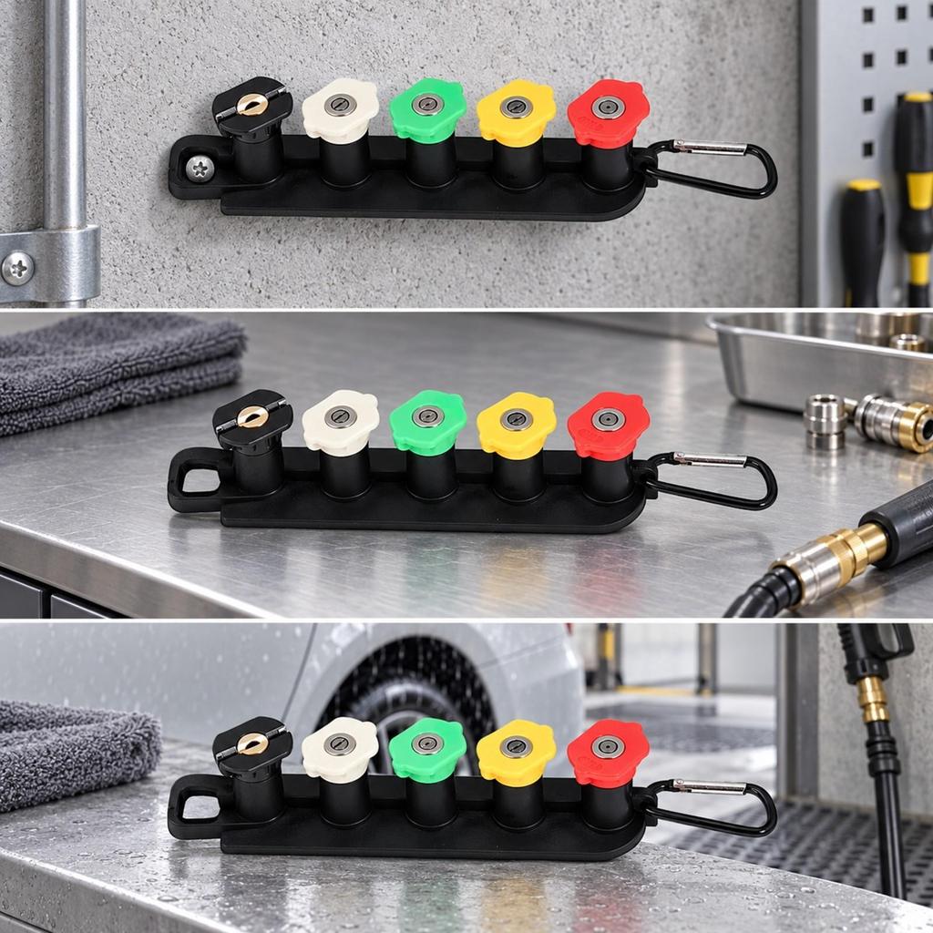 Highpressures Washer Spray Nozzles with Holder Compact Nozzle Portable for Vehicle
