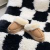 Wool slippers women's outer wear 2025 new winter fur integrated thick-bottomed bag head fluffy slippers plush snow boots