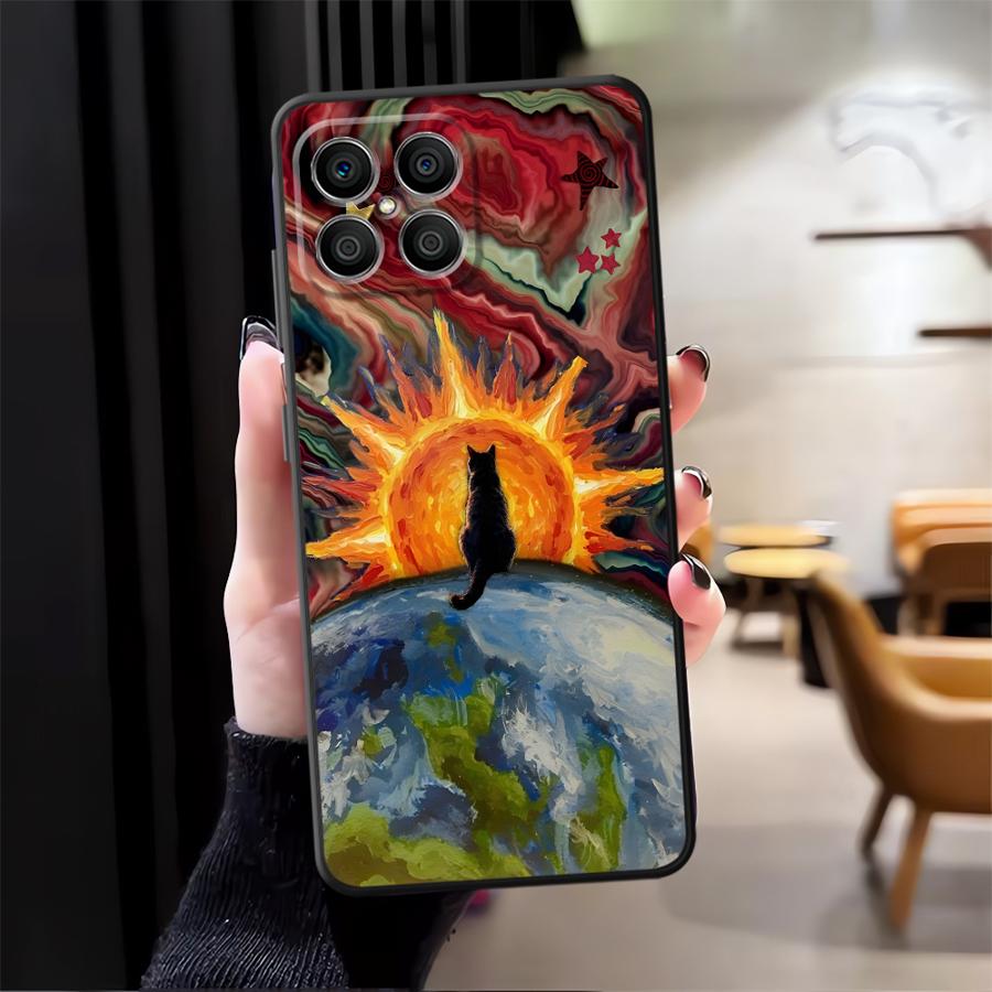 

Cartoon Creative Cat Funda Phone Cover Case for Honor X7 70 X9a 8X 90 X6 Magic5Lite X5b X8 200 400 Lite Honor X8 5G