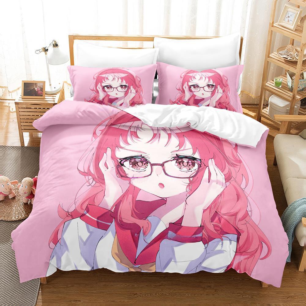3d Print Anime The Girl I Like Forgot Her Glasses Bedding Set Cartoon Anime three-piece set Adult Kid Bedroom Duvet cover Sets