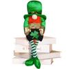 St. Patrick's Day Long-Legged Gnome Doll with Four-Leaf Clover - Green Ornament for Home Decor