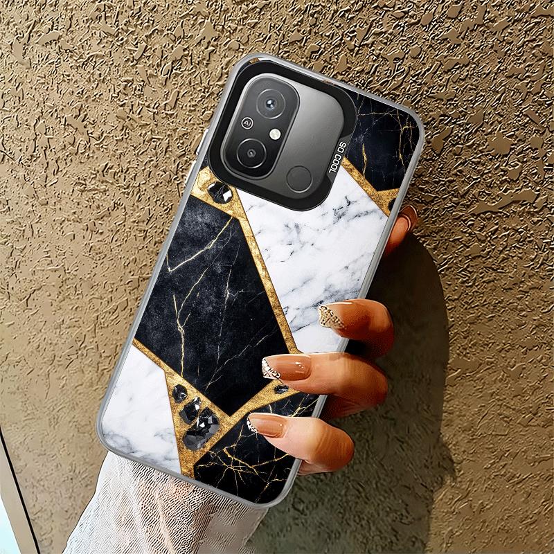 Geometrisches Marmormuster Stoßfeste Handyhülle für Xiaomi Poco X7 X6 X5 X3 Pro F7 Ultra M8 Redmi 15C 15 14C 13C 12C 10C 13 12 10