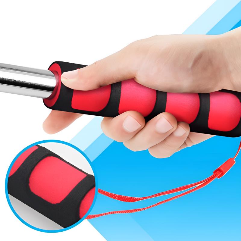 1.2M Flexible Handle Flagpole Telescopic Stainless Steel Tour Guide Banner Flagpole Teaching Pole Outdoor Stainless Steel