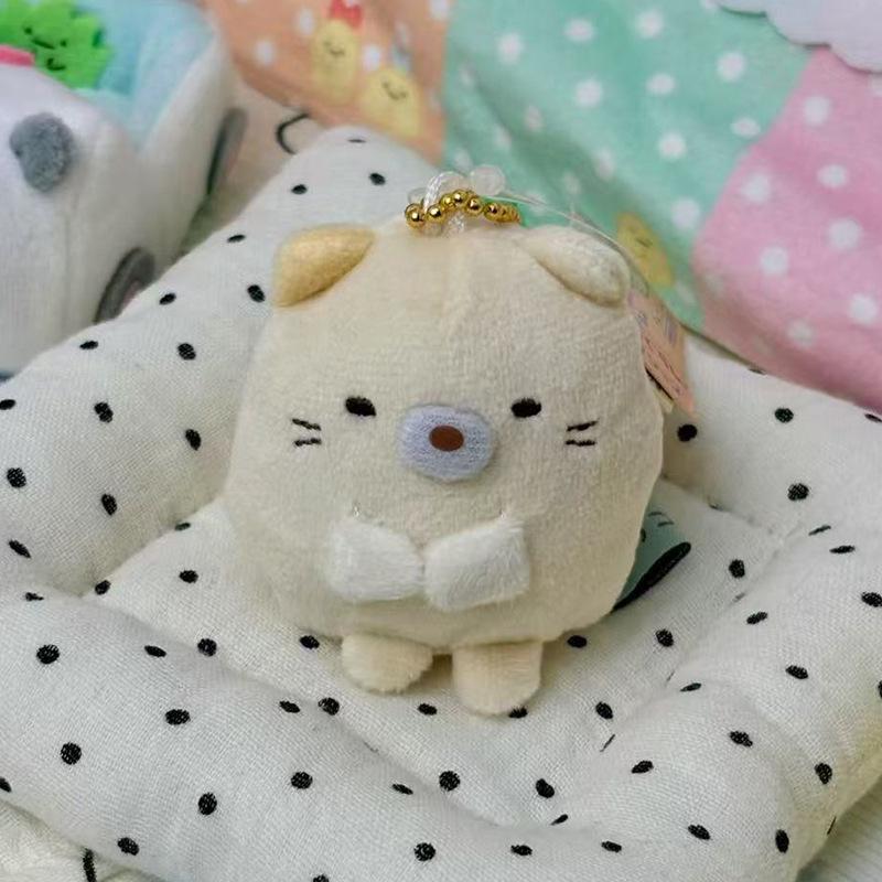 Cute Fried Shrimp Plush Toy Keychain Mini Cartoon Doll Backpack Pendant Bag Charm Decor