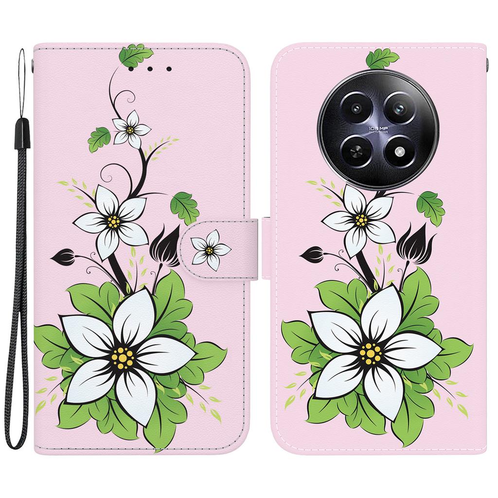 Für Realme 12 5G/12x 5G Brieftaschen-Handyhülle Musterdruck Schutzhülle aus Leder