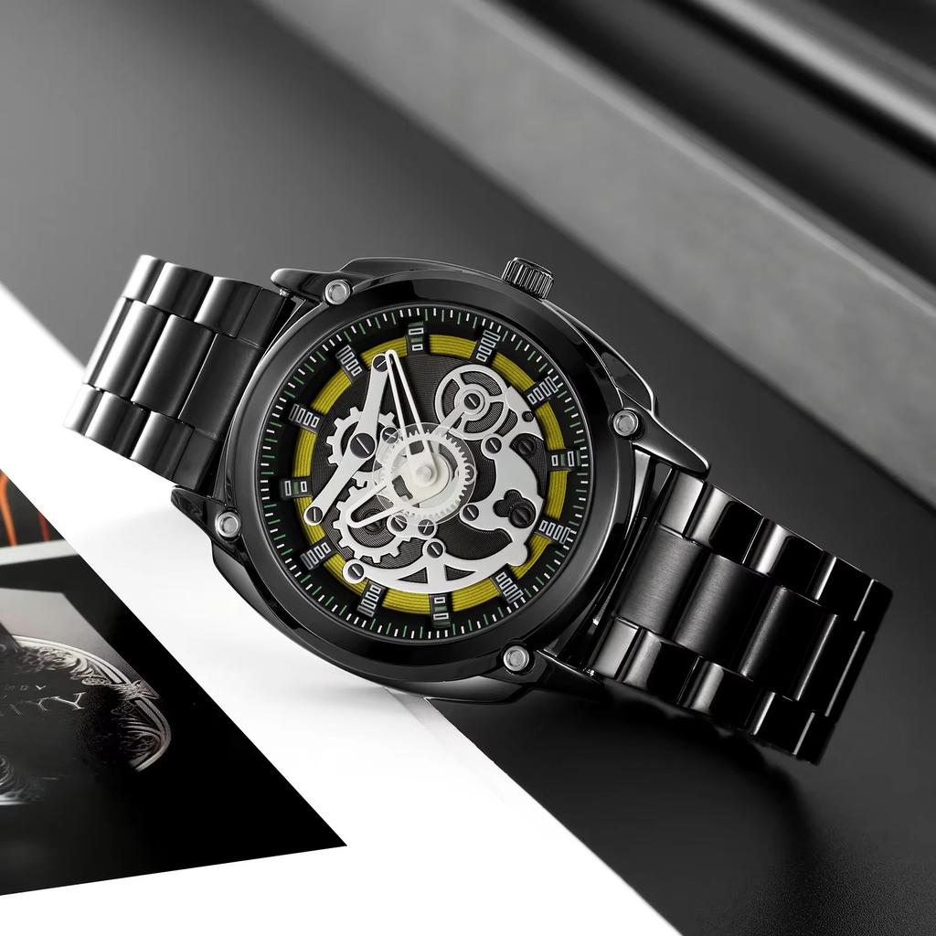 Skmei 2293 Unique Design Dial Men's Watches Quartz Movement Sport Stainless Steel Business Fashion Waterproof Wristwatch for Men