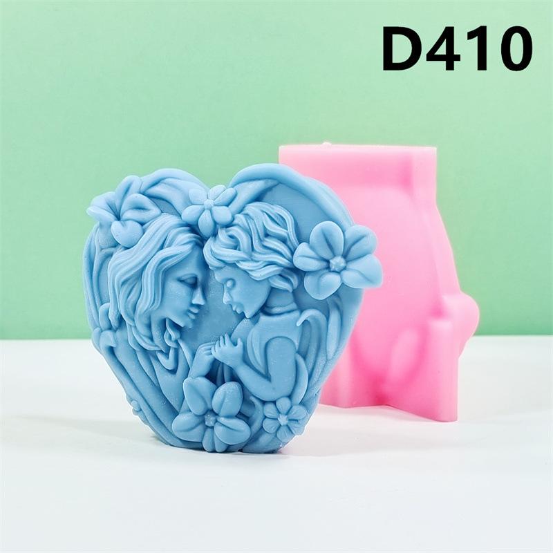 DIY Mother With Baby Statue Silicone Mold Power Hands Heart Silicone Mold Hand hold Feet Soy Wax Candle Mould For Father's Day
