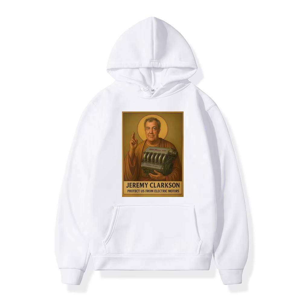 Jeremy Clarkson Protect Us From Electric Motors Men Hoodies Top Gear Funny Meme Graphic Sweatshirt Fashion Loose Pullover