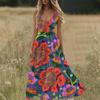 Boho Summer Dresses V Neck Floral Printed Sundresses, Beach Trendy Airy Dresses For Women