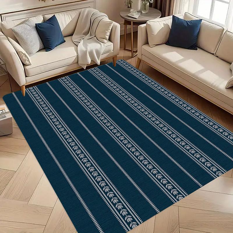 

Vintage Botanical Stripe Carpet Mat Rug Home Decoration Living Room Bedroom Nordic Leaf Flower Pattern Non Slip Soft Floor Mat 40X60CM