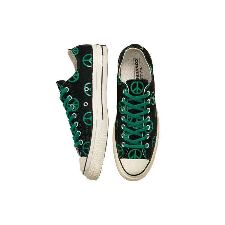 Converse 1970s Unleash Peace Low Top Canvas Sneakers Unisex Sneakers Black Green 167915C