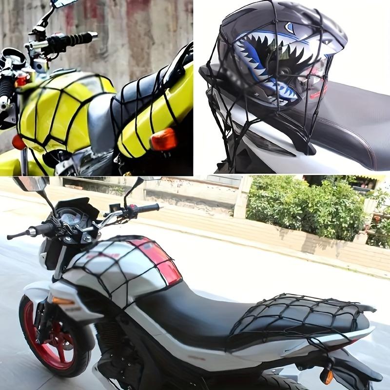 1pc Durable Motorcycle Cargo Net with Elastic Rubber Straps Transparent Plastic Helmet Protector Ideal for Storing Bags and Gear on Bicycles