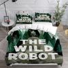 Fashion The Wild Robot Cartoon Bedding Set Single Twin Full Queen King Size Bed Set Kids Bedroom Duvetcover Sets Bed Sheet Set