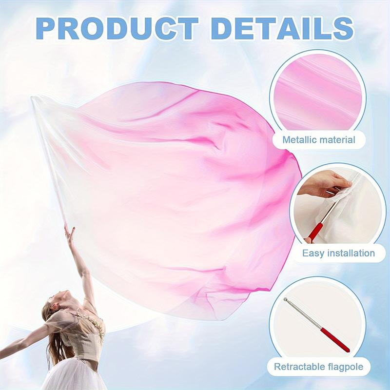 1PC Vibrant Gradient Fan Scarf Fitness Guard Flag Praise Dance Flags Vibrant Dancewear 190x140cm