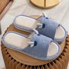 Cute Cotton Linen Slippers for Women - Silent Indoor Home Footwear for Spring and Autumn