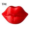 Romantic Valentine Gift for Her Lip Shaped Storage Holder, 3D Printed Red Sculpture Vase, Artistic Decor Desktop Organizer Makeup Brushes Pens,