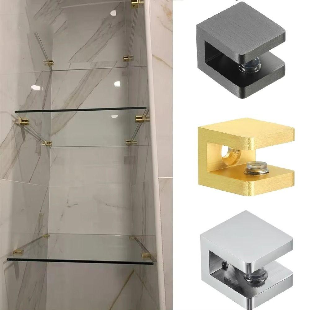 Glass Clamps Wall Mount Shelf Wall Mount Shelf Glass Clamps Glass U Clip  Bathroom Shelves