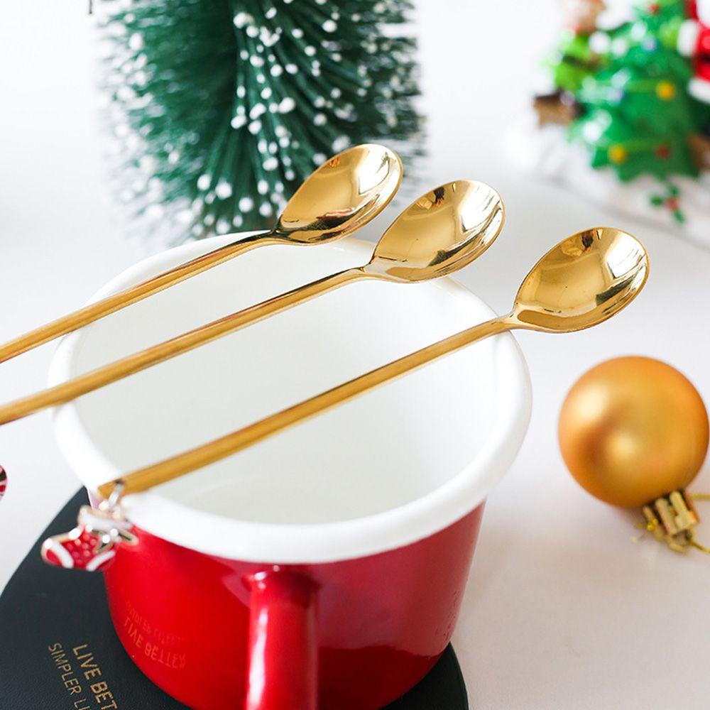 Creative Tableware Coffee Spoon Stainless Steel Dessert Spoon Christmas Spoon Set  Xmas Gifts