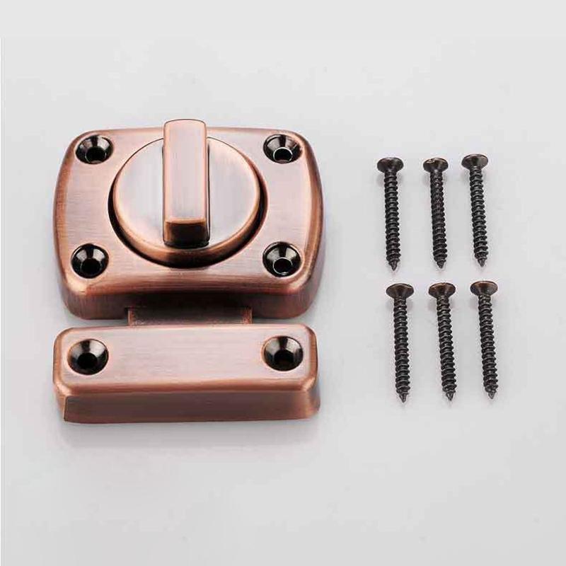Safety Door Slide Latches Zinc Alloy Rotate Bolt Lock Gate Latches Privacy Catch for Latch for Cabinet Bathroom Toilet R