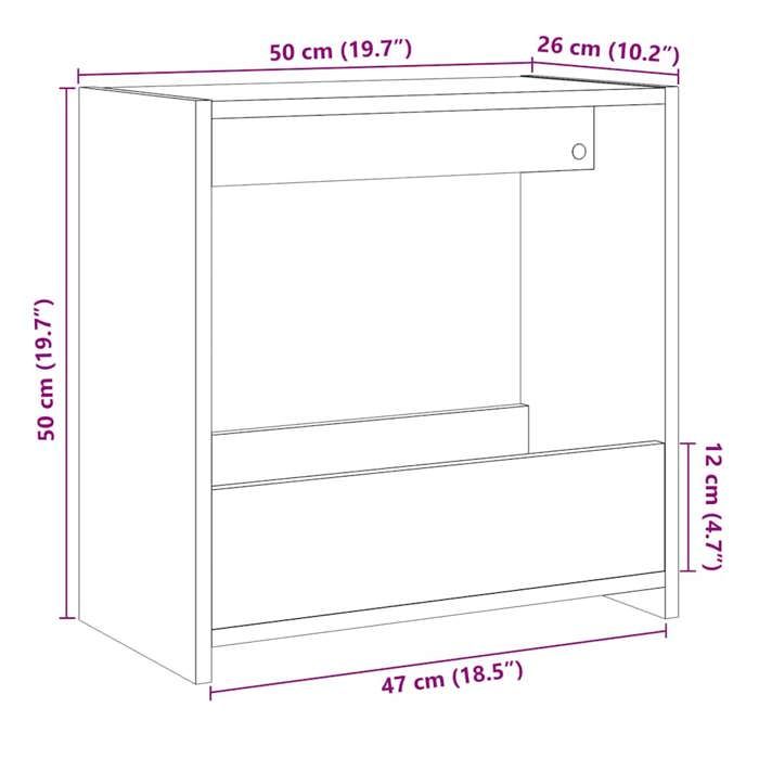 VidaXL Table d'appoint vieux bois 50x26x50 cm bois d'ingénierie, table d'extrémité, table d'appoint de canapé, table de 856538