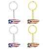Fashion Puerto Rico Map Keychain Car Keys Holder Gold Silver Color Pendant Charm