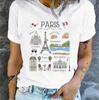 Paris Eiffel Tower T Shirt Vintage Travel Souvenir Graphic Tee Unisex Elegant Chic Tops Summer Casual Streetwear Apparel