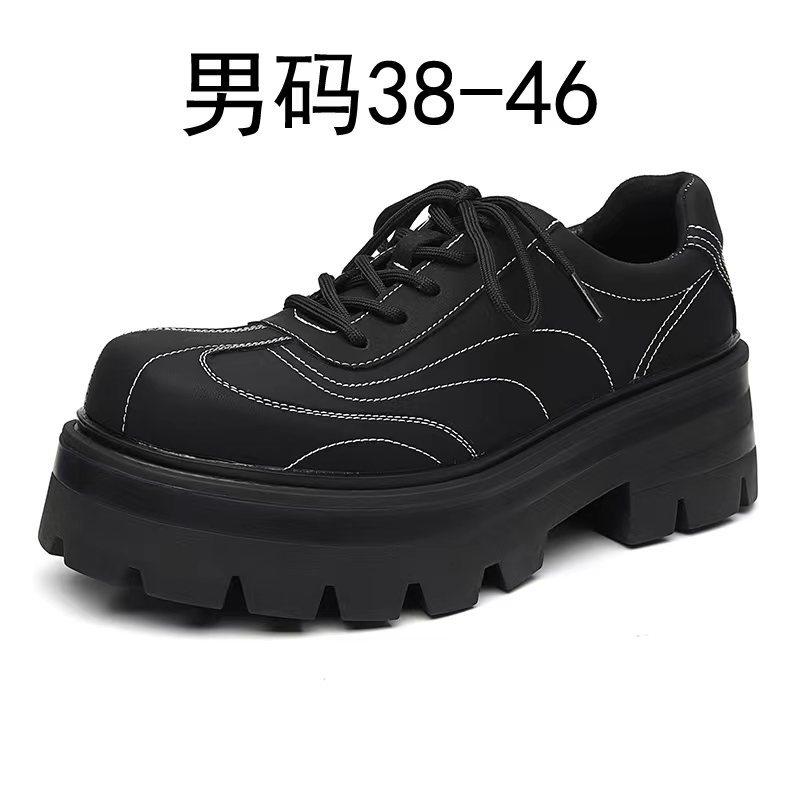 Fashion Platform Derby Shoes for Men with A Sense of Luxury, Matte, Niche, Height Increasing Big Toe Leather Shoes, Designer Loafers Men