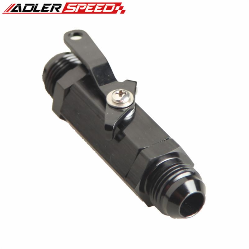 s+ AN4 AN6 AN8 AN10 AN12 AN16 Aluminum Inline Fuel Filter Shut Off Valve Cut Off Valve Fitting W/ Cable Lever Black/Blue