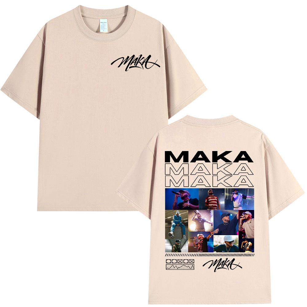 Rapper Maka 2025 Tour Graphic T Shirts Men Fashion Vintage T-shirt Casual Cotton Short Sleeve T Shirt Short Sleeve Streetwear