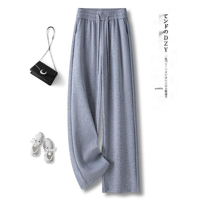 

Women s Summer 2025 Light Yellow Drape Straight-Leg Pants - High-End Narrow Leg, Versatile Casual/Sports Style S серый