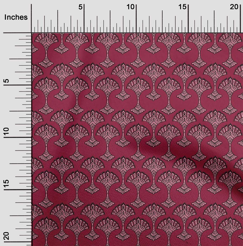 oneOone Cotton Flex Fabric Floral Block Printed Fabric 1 Yard 40 Inch Wide