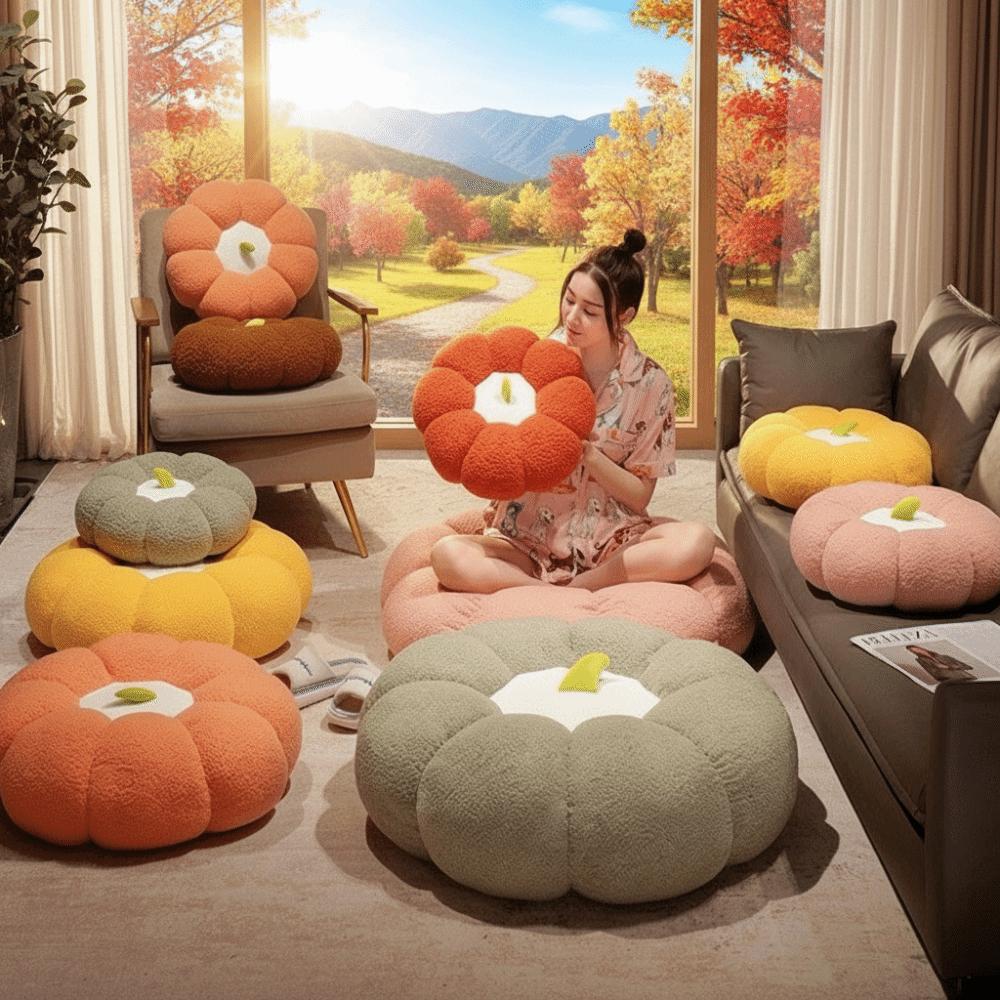 Thickened Cartoon Pattern Floor Cushion Soft Plush Seat Cushion Pumpkin Cushion Bay Windows