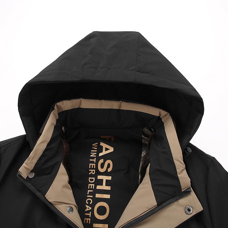 Graphene Thickened Men's Cotton Jacket with Detachable Hood - Warm Winter Casual Outerwear