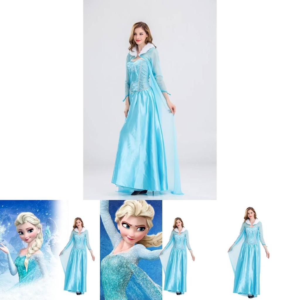 Elegante Costume Cosplay da Principessa Elsa di Frozen per Donne Adulte Perfetto per Esibizioni sul Palco