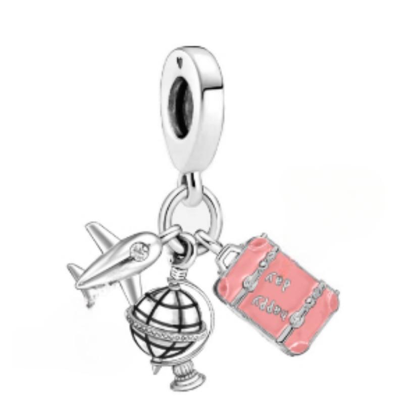 100% Copper Colorful Rubik'S Cube Butterfly Cat Peacock Daisy Charm Beads Fit Original Bracelet Diy Jewelry