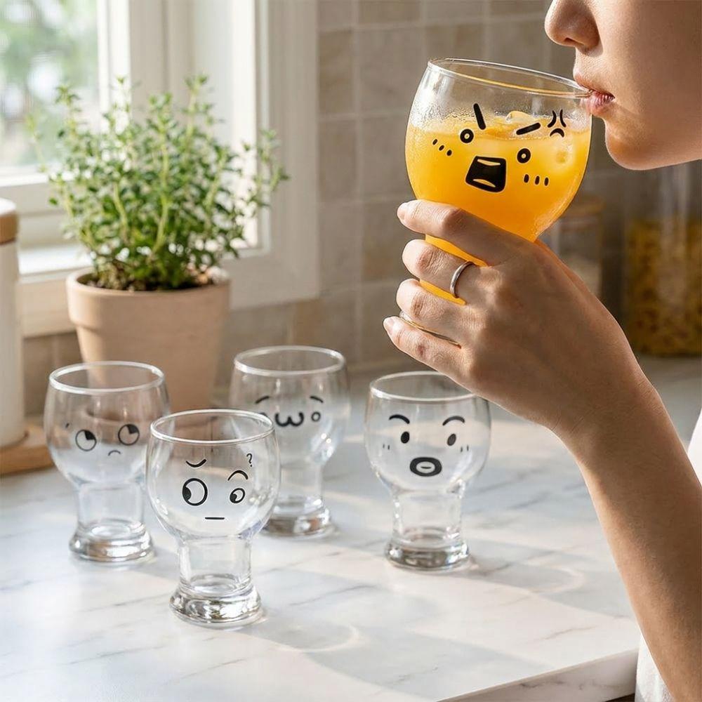 Large Capacity Glass Water Cup Heat-Resistant Ice Cream Cup Juice Cup Clear Coffee Cup  Daily Use