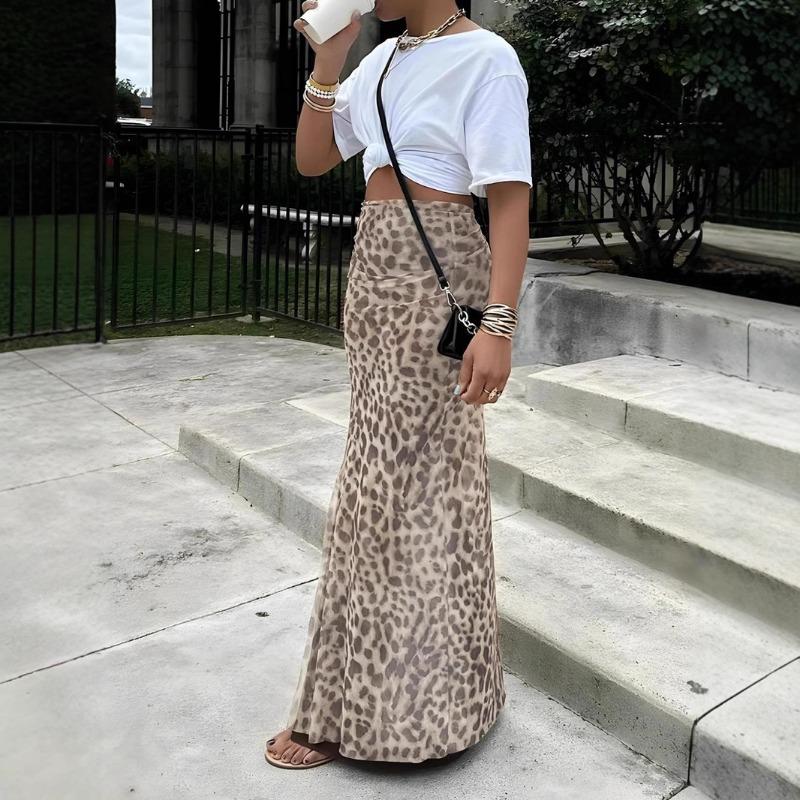 

Классическая женская юбка-годе с леопардовым принтом, длинная, повседневная, для ежедневной носки, самая продаваемая, весенне-летняя версия, облегающее платье XL