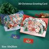 3D Christmas Greeting Card Pop Up Snow Village Night Scene Handmade Foldable Holiday Card with Envelope Christmas Gift Thank You Note