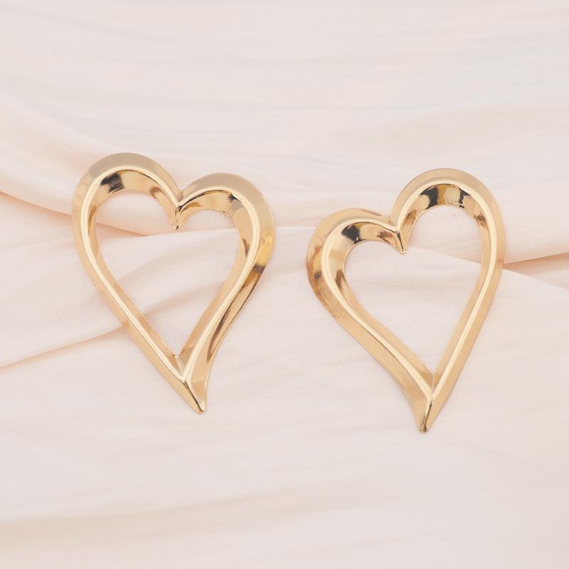 

Большие сердечки из гладкого металла золотого цвета для женщин, минимализм, искусство, Brincos, гипербола, модные украшения для вечеринок серебряный