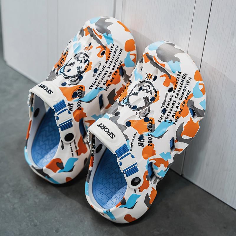 

Новые граффити сабо Man Comfort мужские летние сандалии для отдыха на открытом воздухе нескользящие сандалии на платформе для мужчин пляжные тапочки Sandalias Hombre 44-45 белый