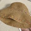 Elegant Straw Hat Bucket Hat Handwoven Breathable Crocheted Hat Holiday Vacation Hat Western Wide Brimmed