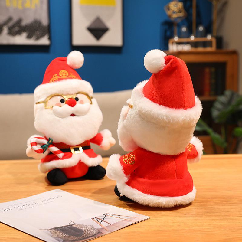 Santa Claus Plush Doll with Reindeer - Christmas Gift for Children