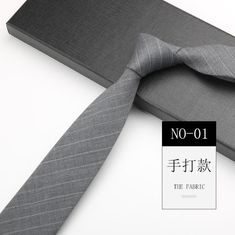 Галстук мужской повседневный полосатый серый черный клетчатый шерстяной длинный ручной работы