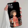 M-Miyazaki Anime S-Spirited A-AwayS T-Totoro Handyhülle Cool Schwarz Silikon Weich Für IPhone 16 15 14 13 12 11 X XR Plus Pro