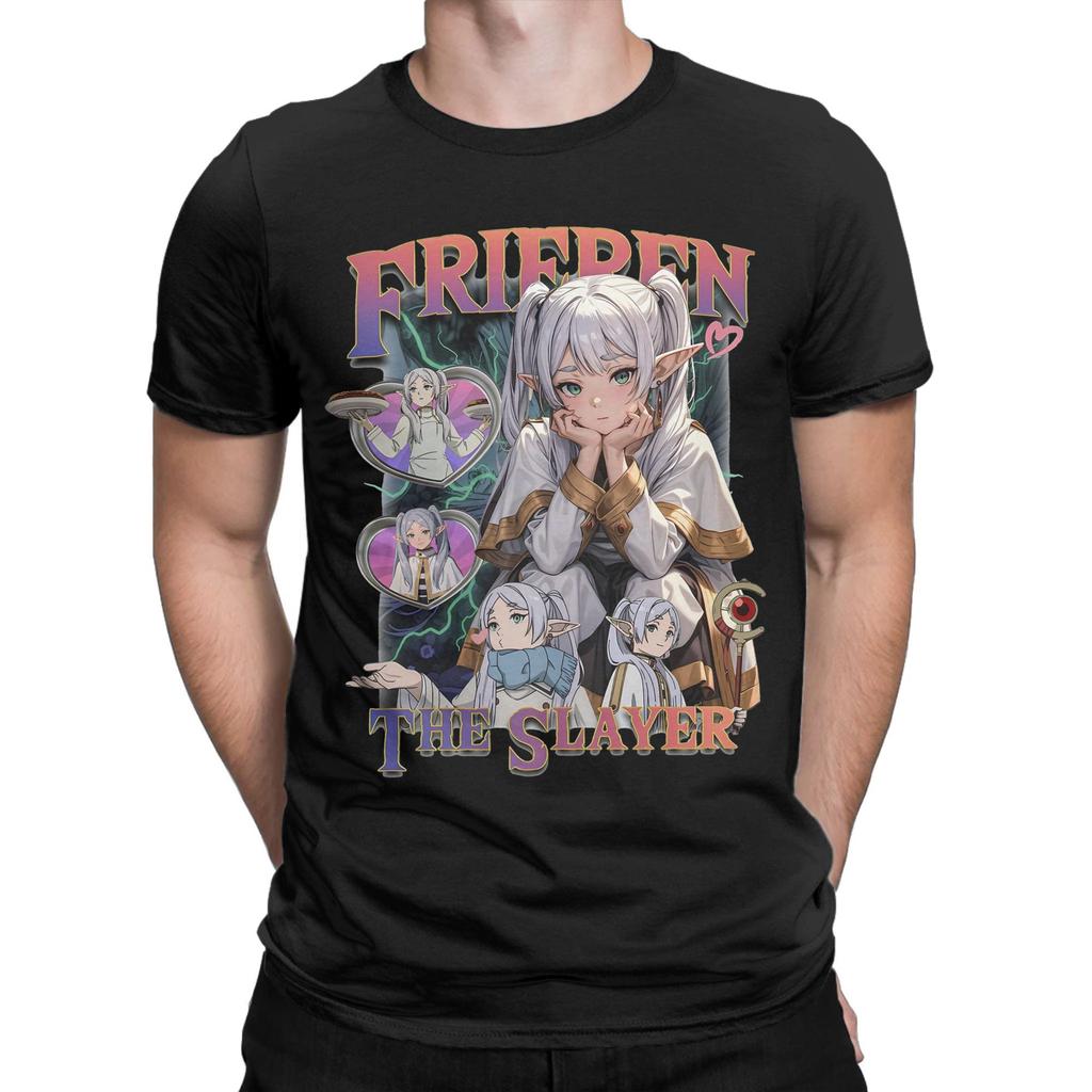 Frieren T-Shirts Herren Anime Neuheit Baumwoll-T-Shirt O-Ausschnitt Kurzarm T-Shirt 6XL Kleidung