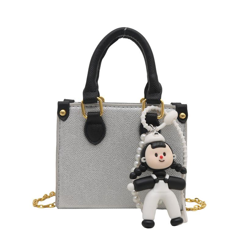 Retro Comfortable Fashion Handheld Kids Cute Square Bag With Seams Reinforced