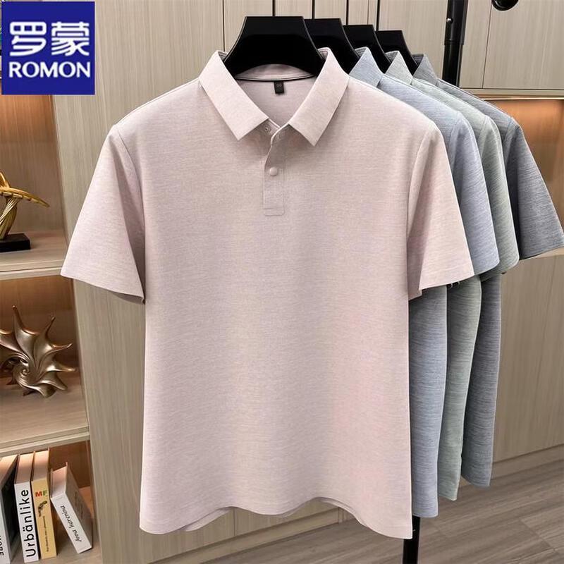 

Romon Men s Ice Silk Seamless Polo T-Shirt L/50